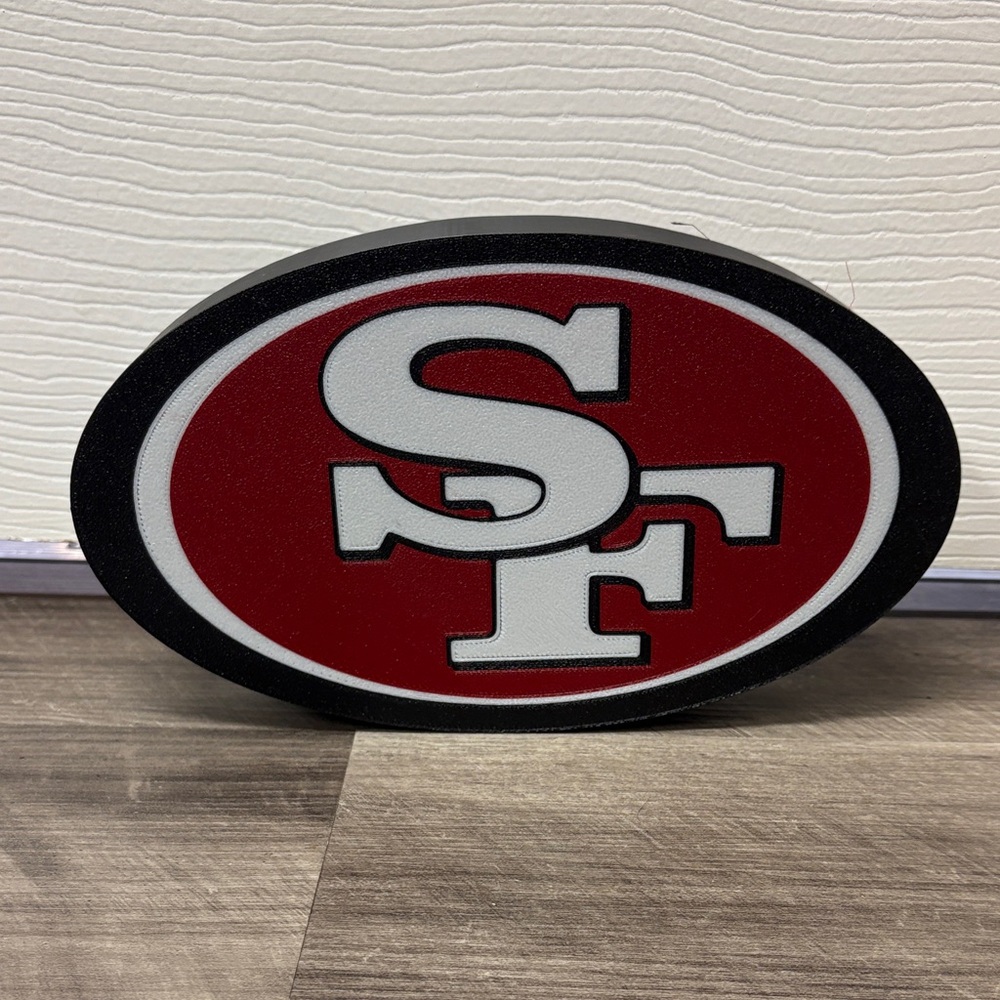 3-D printed San Francisco 49ers Oval Logo Sign/Light box